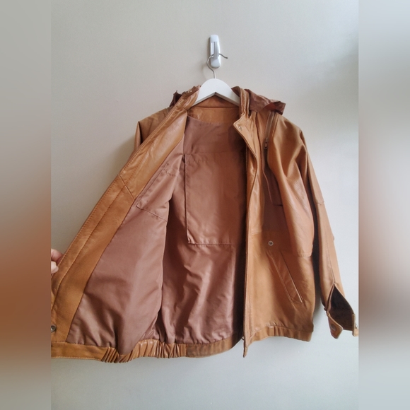 Vintage Genuine Leather Jacket 3 ways to wear - Trendy! with dropped armhole - Picture 11 of 13
